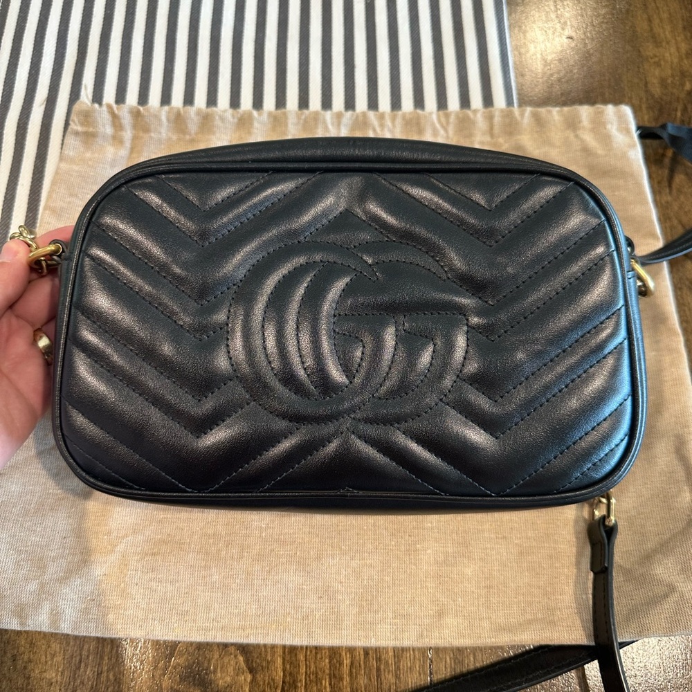 Gucci GG Marmont quilted chevron camera bag, organizer, box, dust bag EUC Small - Picture 14 of 16